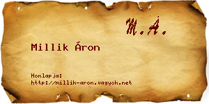 Millik Áron névjegykártya